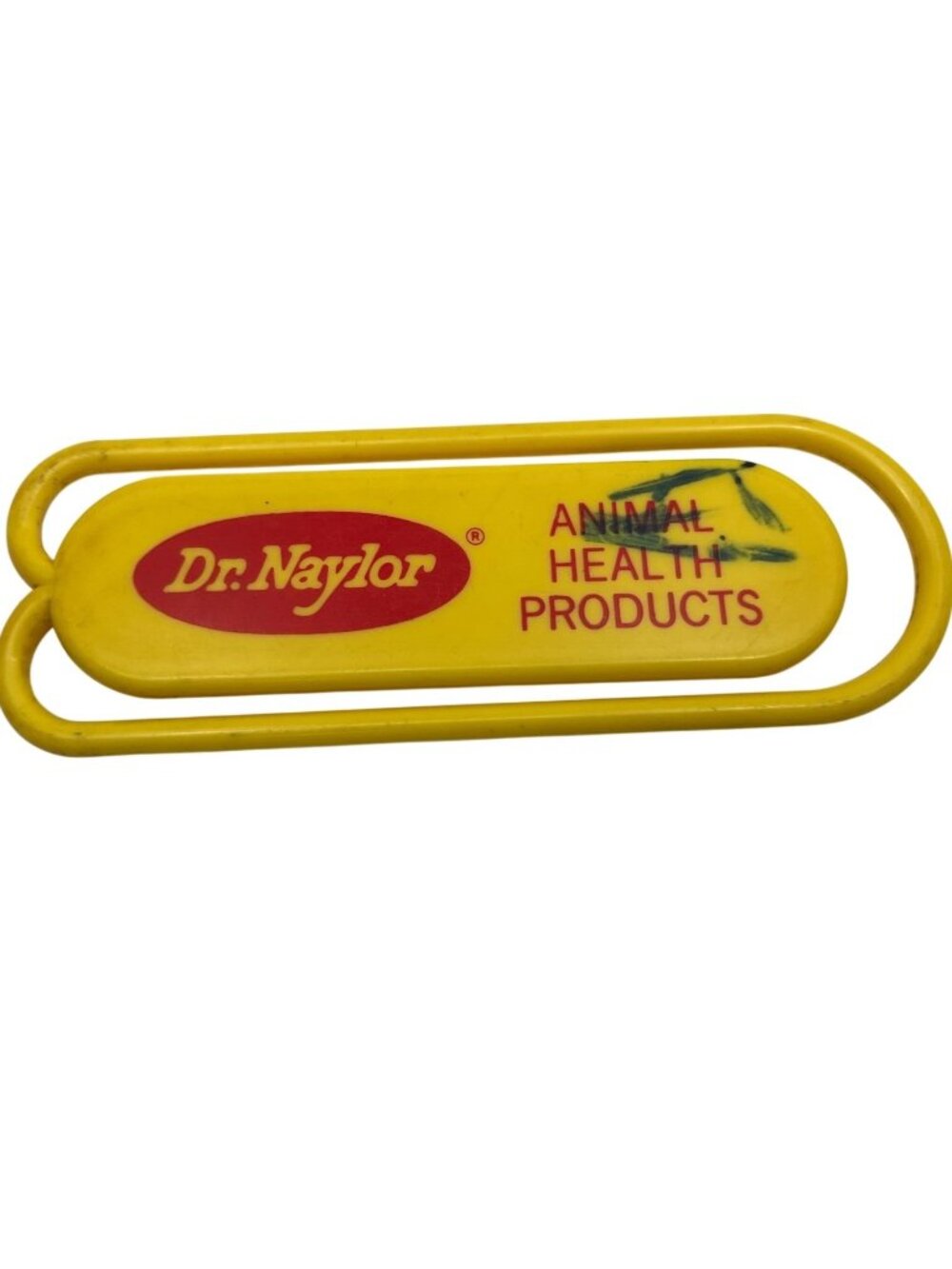 Dr. Naylor Yellow Plastic Large Paper Clip Animal Health Products 6.5 Inch S269
